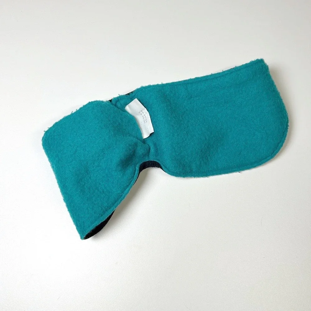 vintage retro‎ fleece Columbia headband ear warmers teal black size small